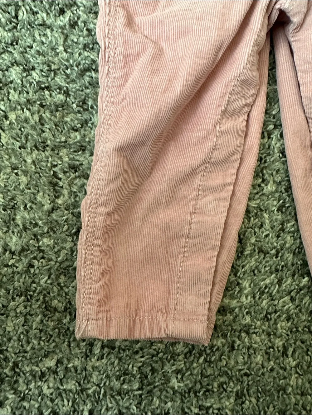 OshKosh B'gosh Dusty Pink Corduroy Overalls with Lace Trim